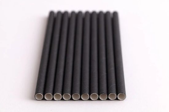 Picture of STRAWS PAPER 8 X 230MM BLACK X150