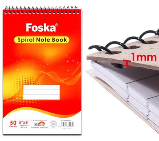 Picture of A4 NOTEBOOK TOP SPIRAL 50 SHTS FOSKA
