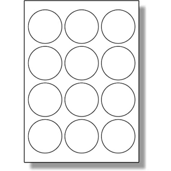 Picture of STICKERS WHITE ROUND 40MM 12/A4 X1000